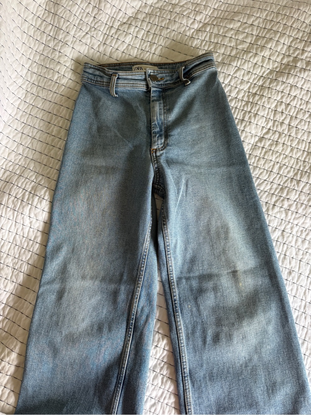 Zara Straight Leg Women's Jeans - Light Blue Denim